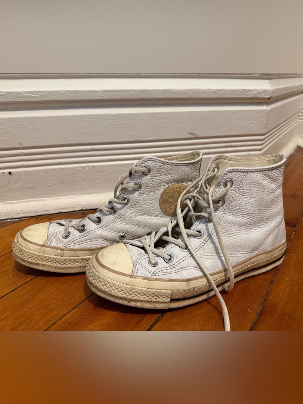 Converse White High-Top Leather Sneakers